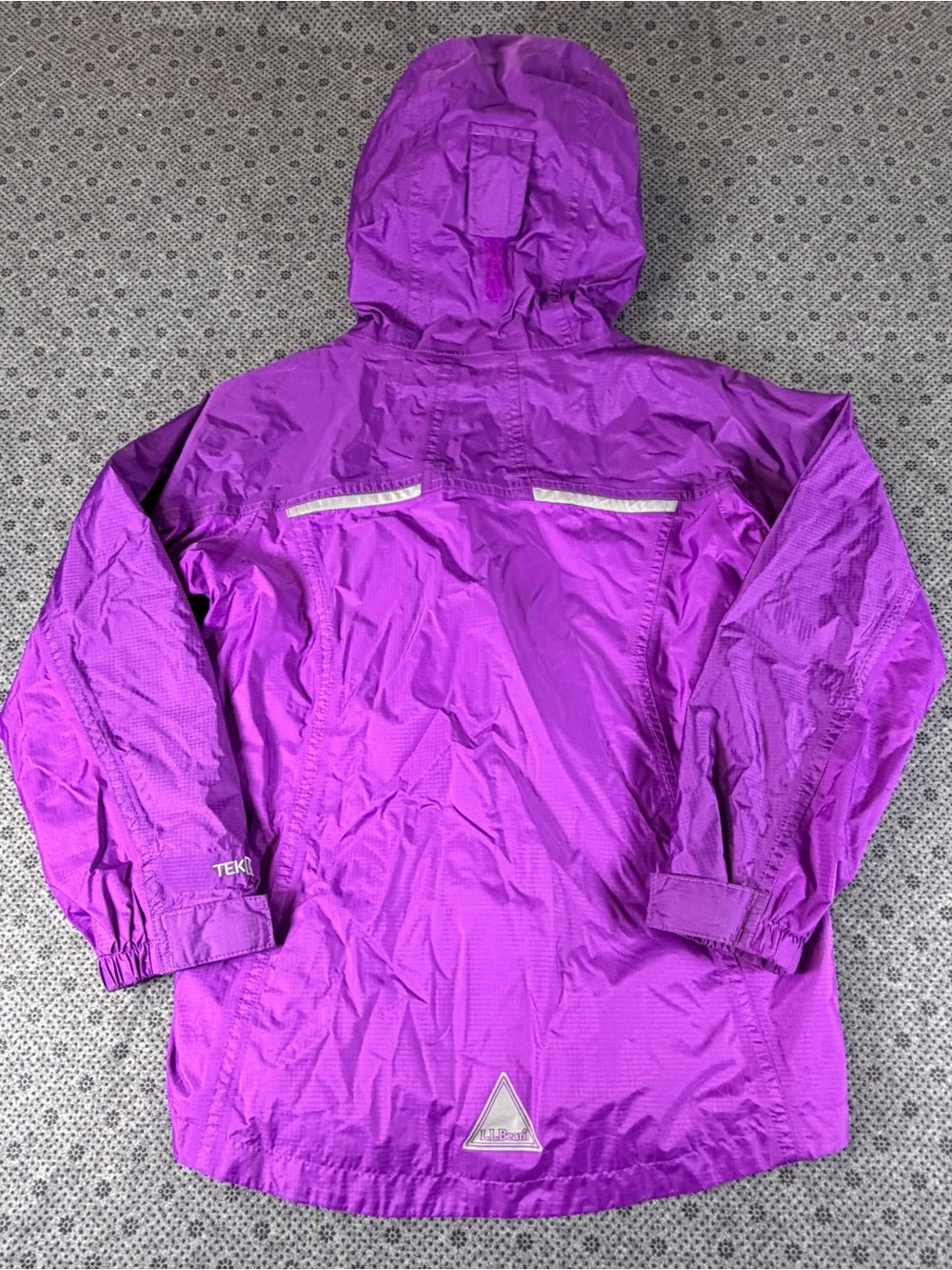 L.L. Bean Kids Purple Hooded Raincoat - Picture 8 of 10